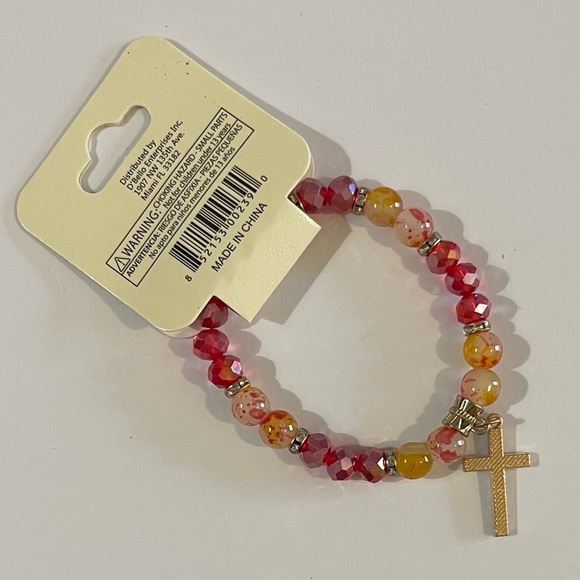 NEW D’BELL Beaded Bracelet with Cross Charm - Picture 4 of 4